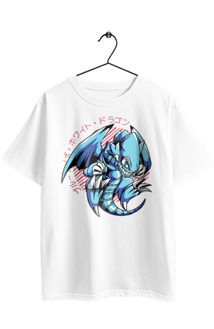 Футболка оверсайз з принтом "Yu Gi Oh! Blue Eyes Toon Dragon". Blue-eyes toon dragon, yu gi oh, аніме, гра, дракон, карти, манга. 2070702