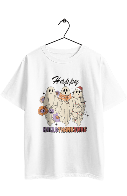 Футболка оверсайз з принтом "Хелловін Привид". 31 жовтня, halloween, гелловін, жовтень, капощі, ласощі, лякати, привид, свято, хелловін. 2070702