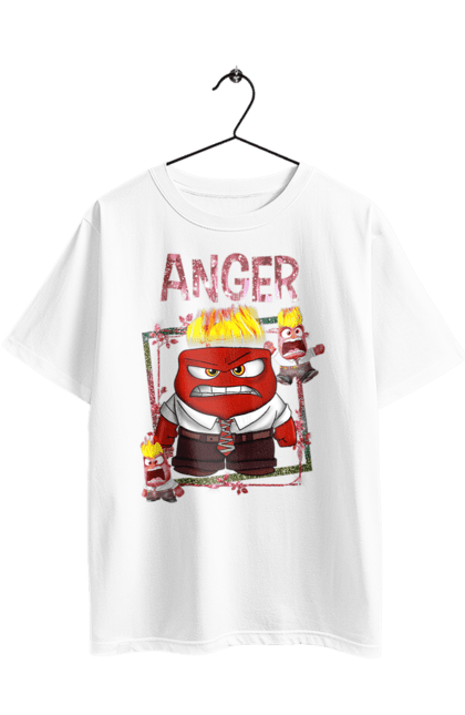 Футболка оверсайз с принтом Головоломка Гнев. Anger, inside out, pixar, головоломка, мультфильм, эмоции. 2070702