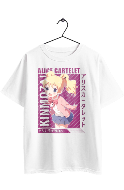 Футболка оверсайз з принтом "Золота мозаїка Аліса Картелет". Alice cartelet, anime, kiniro mosaic, kinmoza, manga, аліса, аліса картелет, аніме, золота мозаїка, манга. 2070702