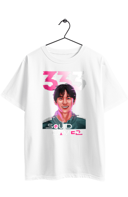 Футболка оверсайз з принтом "Гра в кальмара Лі Маянґ гі". 333, lee myung gi, lee myung-gi, netflix, squid game, гра в кальмара, гравець 333, лі маянґ-гі, нетфлікс, серіал. 2070702