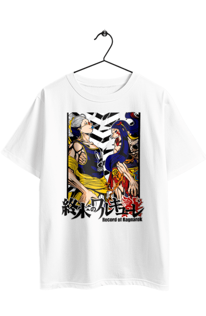 Футболка оверсайз з принтом "Повість про кінець світу Будда та Зерофуку". Anime, buddha, manga, record of ragnarok, zerofuku, аніме, будда, зерофуку, комікс, манга. 2070702