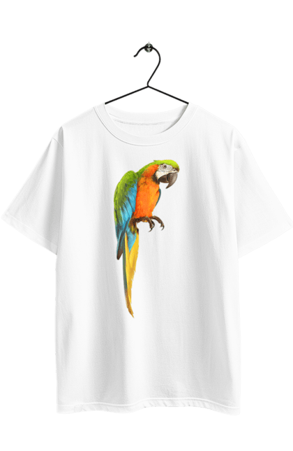 Футболка оверсайз с принтом Просто Попугай. Попугай, птичка. 2070702