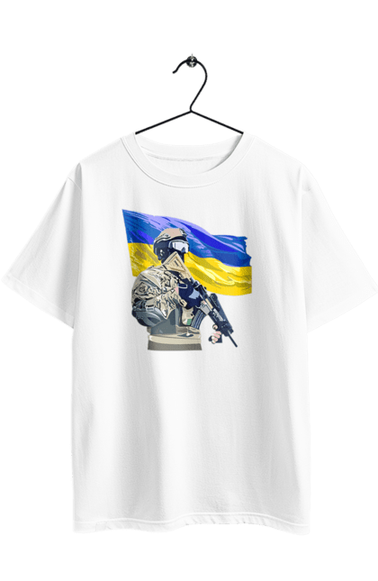 Футболка оверсайз з принтом "ЗСУ | Прапор". Війна, герб, збройні сили україни, зсу, патріотична, прапор україни, русский военный корабль, україна, українська символіка, флаг. 2070702