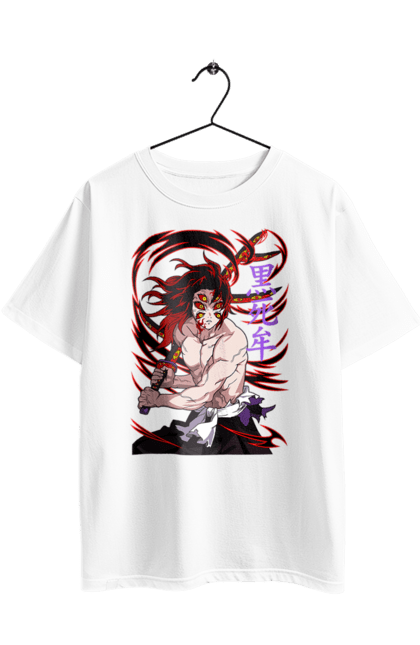 Футболка оверсайз з принтом "Винищувач Демонів Кокушибо". Demon slayer, kimetsu no yaiba, kokushibo, аніме, винищувач демонів, вища луна, дванадцять лун, демон, кокушибо, манга. 2070702