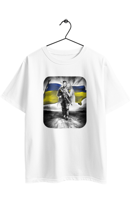 Футболка оверсайз з принтом "Захисник України". Дівчина, захисник, прапор, прапор україни, символіка, сиьволіка, україна. 2070702