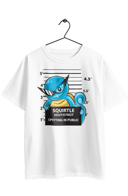 Футболка оверсайз з принтом "Покемон Сквіртл магшот". Mugshot, nintendo, pokémon go, squirtle, аніме, ігри, магшот, покемон, сквіртл. 2070702