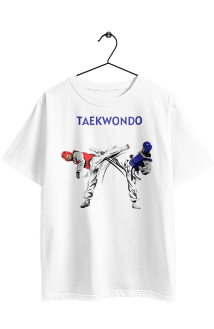 Oversized t-shirt with prints Taekwondo. Korea, martial arts, sport, taekwondo, training. 2070702