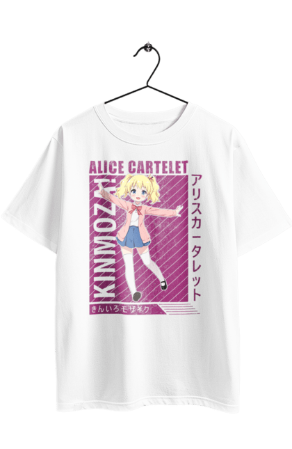 Oversized t-shirt with prints Kiniro Mosaic Alice Cartelet. Alice, alice cartelet, anime, gold mosaic, kiniro mosaic, kinmoza, manga. 2070702