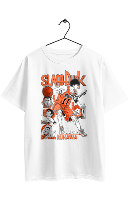 Oversized t-shirt with prints Slam Dunk Kaede Rukawa. Anime, basketball, comedy, kaede rukawa, manga, school, shonen, slam dunk, sports anime. 2070702