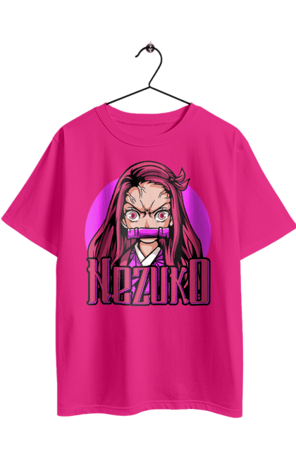 Футболка оверсайз з принтом "Винищувач Демонів Незуко". Demon slayer, kimetsu no yaiba, nezuko, аніме, винищувач демонів, манга, незуко, серіал. 2070702
