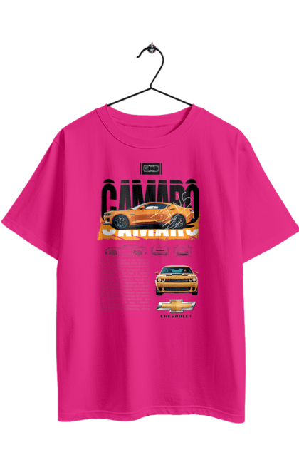 Футболка оверсайз с принтом Chevrolet Camaro. Camaro, chevrolet, chevrolet camaro, авто, автомобиль, камаро, машина, шевроле, шевроле камаро. 2070702