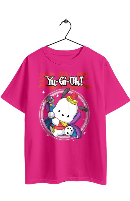 Футболка оверсайз з принтом "Yu Gi Oh! Почако". Hello kitty, pochacco, yu gi oh, yu-gi-oh, аніме, бренд, персонаж, почако, хелло кітті. 2070702