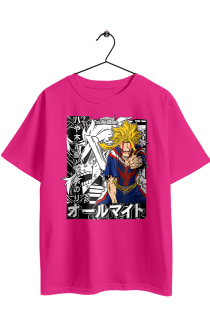 Футболка оверсайз з принтом "Моя академія героїв Всемогутній". All might, my hero academia, yagi toshinori, академія юей, аніме, всемогутній, манга, моя геройська академія, один за всіх, тошинорі ягі. 2070702