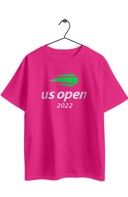 Футболка оверсайз с принтом Теннисный турнир US Open 2022. Большой теннис, игроки, мяч, нью йорк, открытый чемпионат, призовой фонд, ракетка, спонсор, хард, чемпионат америки. 2070702