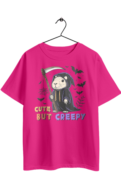 Футболка оверсайз з принтом "Капібара". Capybara, halloween, водосвинка, гарбуз, гризун, капібара, свято, тварина, хелловін. 2070702