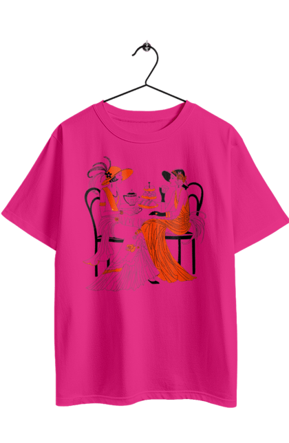 Футболка оверсайз з принтом "Дами В Червоному". Дами, посиденьки, чаювання. 2070702