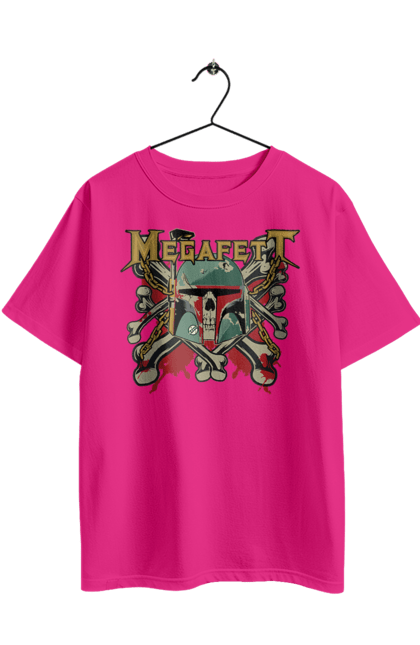 Oversized t-shirt with prints Megafett. Bob fett, boba fett, clone, head hunter, megadeth, megafett, star wars. 2070702