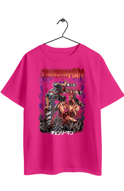 Футболка оверсайз з принтом "Людина Бензопила". Anime, chainsaw man, denji, manga, pochita, аніме, денджі, людина-бензопила, манга, почіта. 2070702