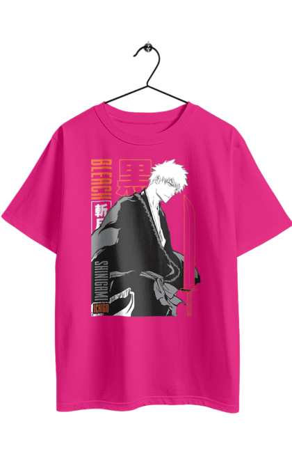 Футболка оверсайз з принтом "Бліч Куросакі Ічіґо". Anime, bleach, ichigo kurosaki, manga, аніме, бліч, ічіго, куросакі ічіґо, манга. 2070702