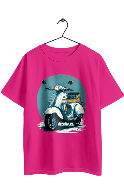 Футболка оверсайз з принтом "Мопед". Відпочинок, літо, мопед, скутер, швидкість. 2070702