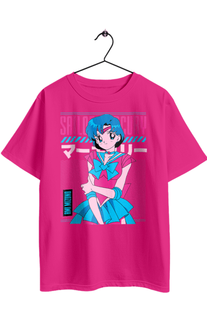 Oversized t-shirt with prints Sailor Moon Mercury. Ami mizuno, anime, drama, magical girl, sailor mercury, sailor moon, tv series. 2070702