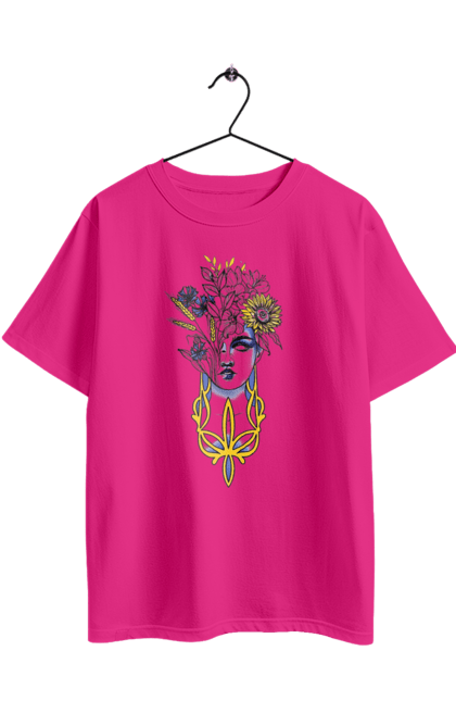 Футболка оверсайз з принтом "Українка". Жінка, соняшник, українка. 2070702