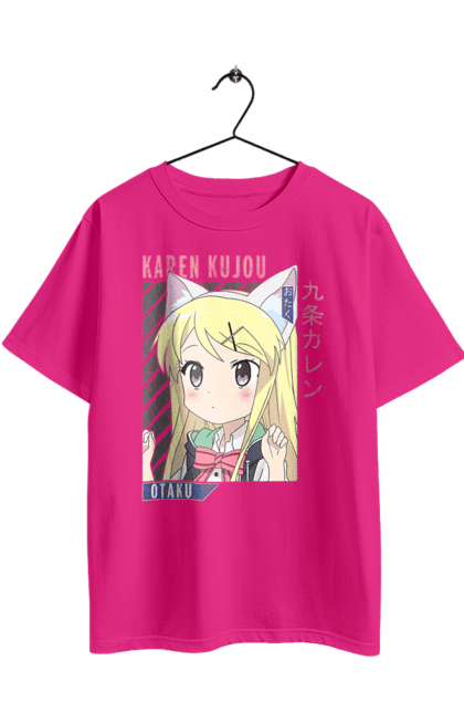 Футболка оверсайз з принтом "Золота мозаїка Карен Куджо". Anime, karen kujo, kiniro mosaic, kinmoza, manga, аніме, золота мозаїка, карен, карен куджо, манга. 2070702