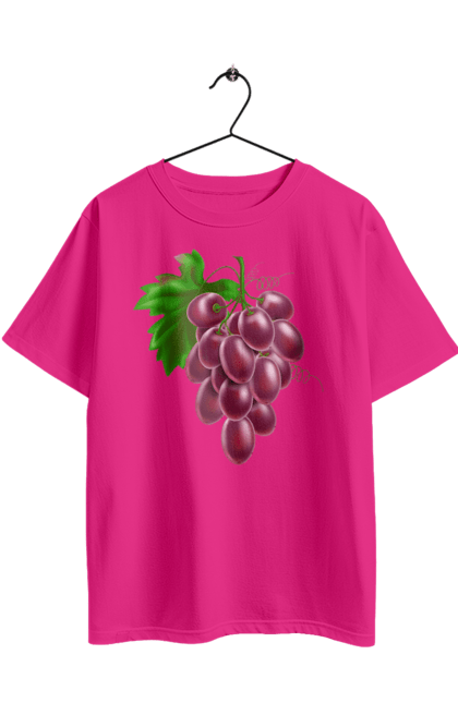 Футболка оверсайз з принтом "Виноград". Виноград, фрукт. 2070702