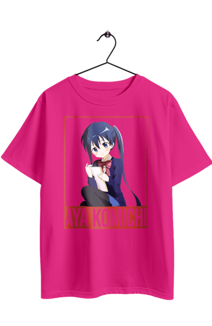 Футболка оверсайз з принтом "Золота мозаїка Ая Коміті". Anime, aya komichi, kiniro mosaic, kinmoza, manga, аніме, ая коміті, золота мозаїка, коміті, манга. 2070702