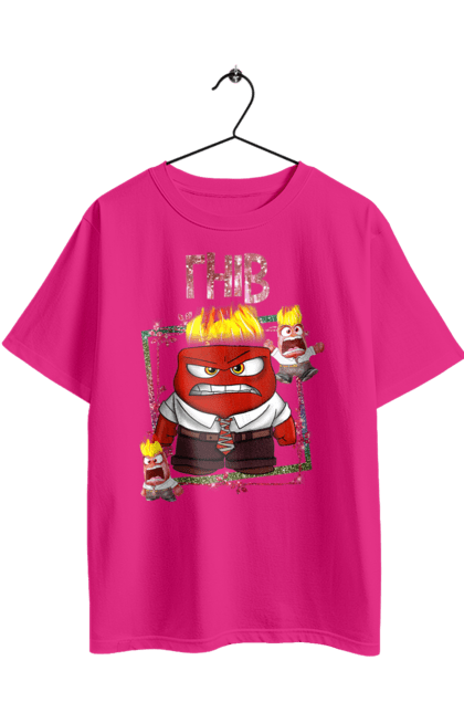 Футболка оверсайз з принтом "Думками навиворіт Гнів". Anger, inside out, pixar, гнів, головоломка, думками навиворіт, емоції, мультфільм. 2070702