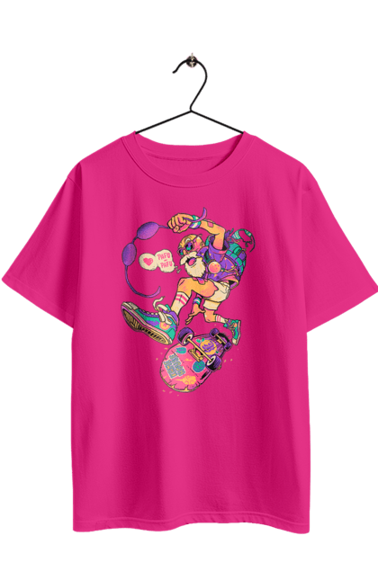 Футболка оверсайз з принтом "Дід на хвилі". Будь молодим, вогонь, ганяй, грай, дід та скейт, драйв, крутий дід, молодість у душі, спорт, старість. 2070702