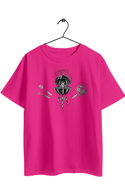 Футболка оверсайз з принтом "Барбекю Смажити М'ясо". Барбекю, м`ясо, смажити. 2070702