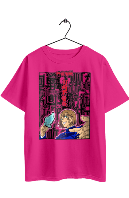 Футболка оверсайз з принтом "Магічна битва Нобара". Anime, jujutsu kaisen, manga, nobara, nobara kugisaki, аніме, магічна битва, манга, нобара, нобара кугісакі. 2070702