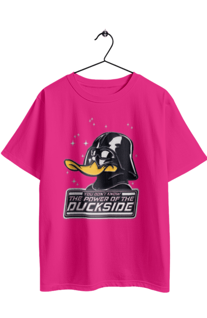 Футболка оверсайз з принтом "Дак Вейдер". Dark side, darth vader, star wars, дарт вейдер, зоряні війни, качині історії, качка, темна сторона. 2070702