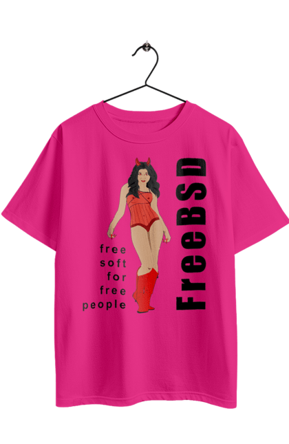 Футболка оверсайз з принтом "Freebsd Для Вільних". Bsd, freebsd, unix, адміністратор, айті, айтішник, безкоштовна, безкоштовно, бестія, вільна, демон, демонесса, дівчина, для дорослих, доступність, еротика, еротична, жінка, незалежність, операційна система, ос, програміст, програмне забезпечення, свобода, сисадмін, система, системний адміністратор, софт, текст, червоний, чорний. 2070702