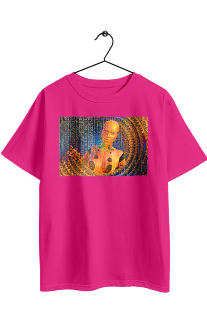 Футболка оверсайз з принтом "Штучний інтелект". Айті, айтішник, гик, жінка, знання, інженер, інтелект, кібер, кібернетика, кіборг, код, комп, комп`ютерник, кристал, машинне навчання, мікросхема, мозок, портрет, програміст, професіонал, професія, розробник, розум, хакер, чіп, штучний інтелект, штучний розум. 2070702