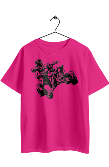 Футболка оверсайз з принтом "Людина На Квадроциклі Чорний". Гонки, екстрим, квадроцикл. 2070702