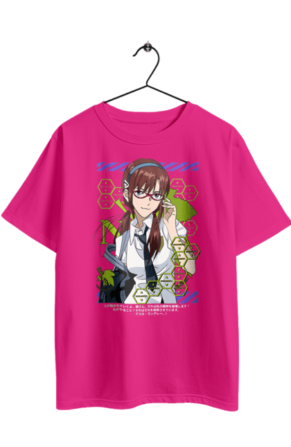 Футболка оверсайз з принтом "Євангеліон Марі". Evangelion, mari, mari makinami illustrious, neon genesis evangelion, аніме, єва-02, єва-05, євангеліон, марі, янгол. 2070702