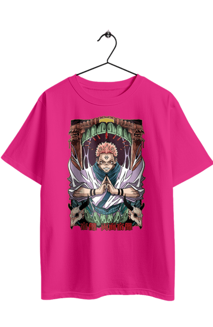 Футболка оверсайз з принтом "Магічна битва Сукуна". Anime, jujutsu kaisen, manga, sukuna, аніме, магічна битва, манга, містика, сукуна, темне фентезі. 2070702