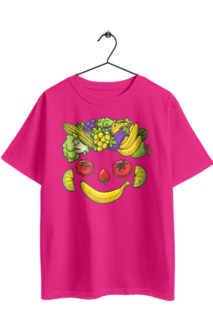 Футболка оверсайз з принтом "Зсж Посмішка". Зож, овоч, посмішка, фрукт. 2070702