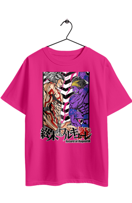 Футболка оверсайз з принтом "Повість про кінець світу Шива та Райден". Anime, manga, raiden, record of ragnarok, shiva, аніме, комікс, манга, райден, шива. 2070702