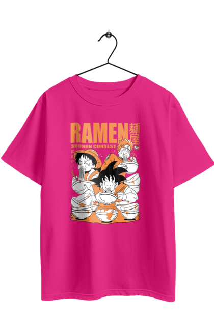 Футболка оверсайз з принтом "Рамен". Anime, manga, ramen, аніме, гоку, їжа, луффі, наруто, персонажі, рамен. 2070702