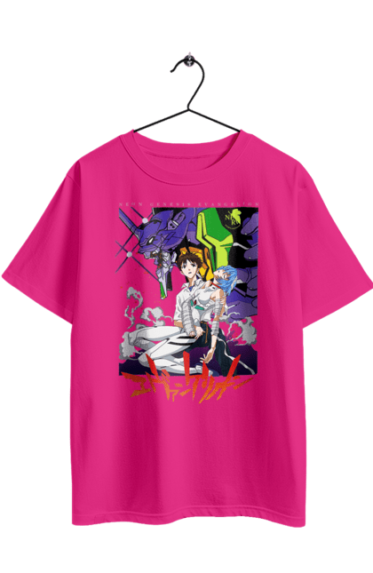 Футболка оверсайз з принтом "Євангеліон". Evangelion, аніме, аянамі, єва, єва 00, євангеліон, манга, рей, синдзі, сіндзі. 2070702