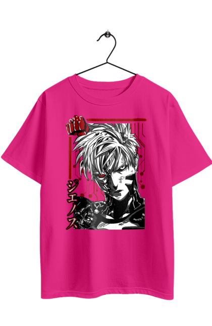 Футболка оверсайз з принтом "Ванпанчмен Генос". Genos, one punch man, аніме, ванпанчмен, генос, демон, кібер, кібер-демон, манга, супергерої. 2070702