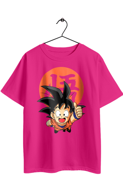 Oversized t-shirt with prints Dragon Ball Son Goku. Anime, dragon ball, goku, manga, son goku, tv series. 2070702