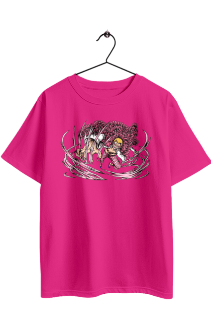 Футболка оверсайз з принтом "Ван Піс Донкіхот Дофламінго". Donquixote doflamingo, heavenly yaksha, one piece, аніме, ван пис, ван піс, манга, небесний якша. 2070702