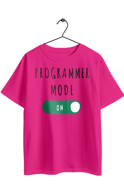 Футболка оверсайз з принтом "Режим програміста". Айті, айтішник, для айтішника, для програміста, подарунок айтішнику, подарунок програмісту, програміст, режим програміста, розробник. 2070702