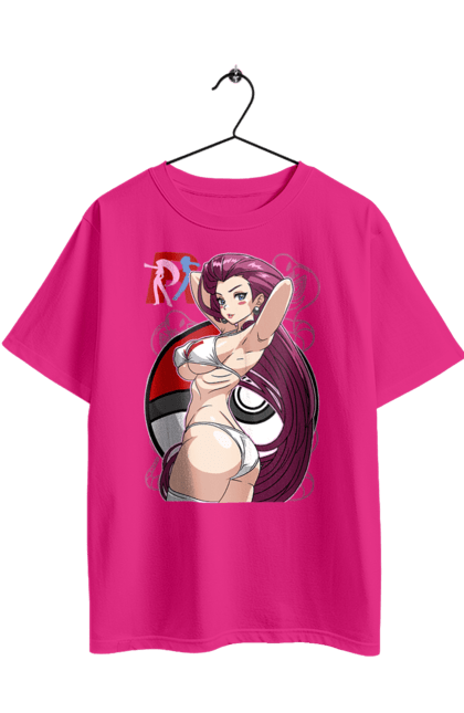 Футболка оверсайз з принтом "Покемон Джессі". Jessie, nintendo, pokémon go, team rocket, аніме, джессі, ігри, команда р, команда ракета, покемон. 2070702