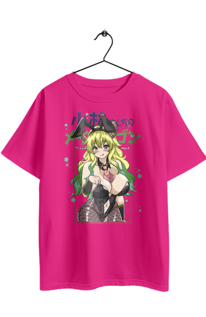 Футболка оверсайз з принтом "Драконопокоївка пані Кобаяші Лукоа". Lucoa, quetzalcoatl, аніме, дракон, кетцалькоатль, лукоа, манга. 2070702